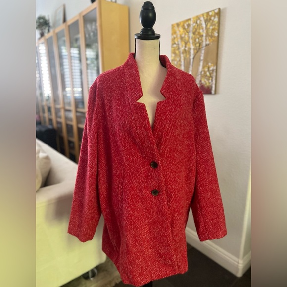 Old Navy - red & pink wool blend coat - Picture 4 of 10
